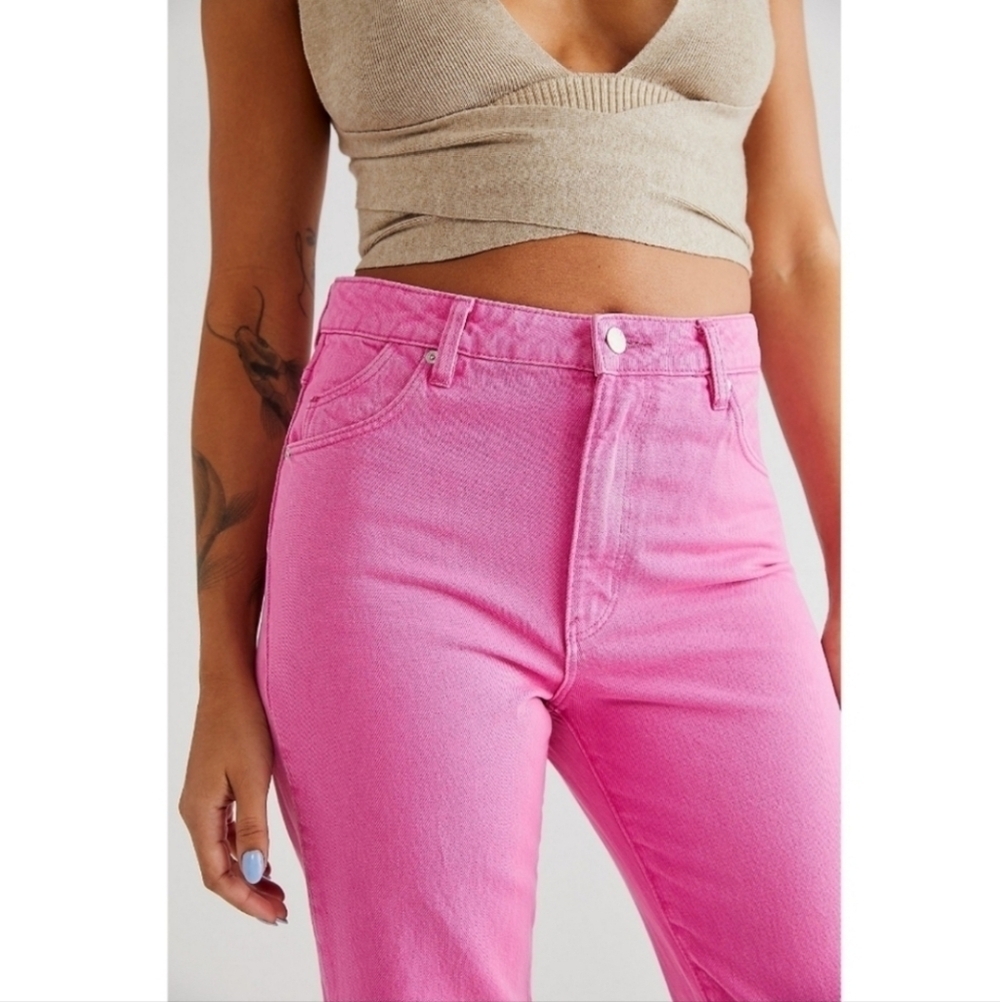 Rollas High Rise Straight Jeans - Layla Magenta - Picture 3 of 8